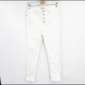 Madewell 9" Mid-Rise Skinny Jeans in Pure White